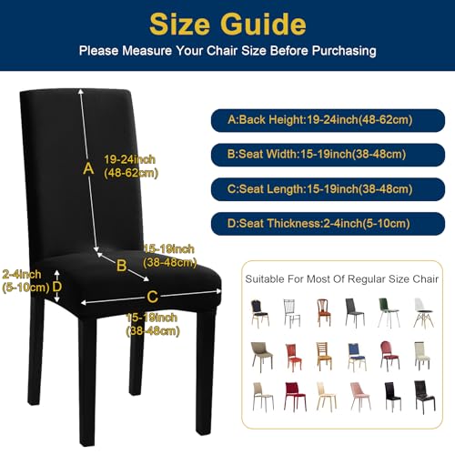 Fafua Chair Covers, Stretch Kitchen Dining Room Chair Covers Set of 6, Removable Washable Dining Chair Slipcovers for Home, Hotel, Banque - Image 4