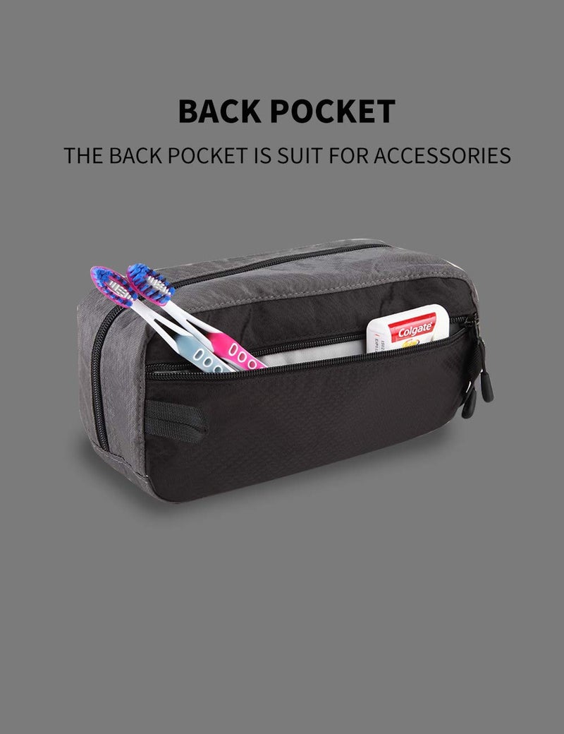 Gox Small Travel Toiletry Bag, Dopp Kit Case For Men, Multifunction Organizer Pouch(Black/Grey) - Image 4