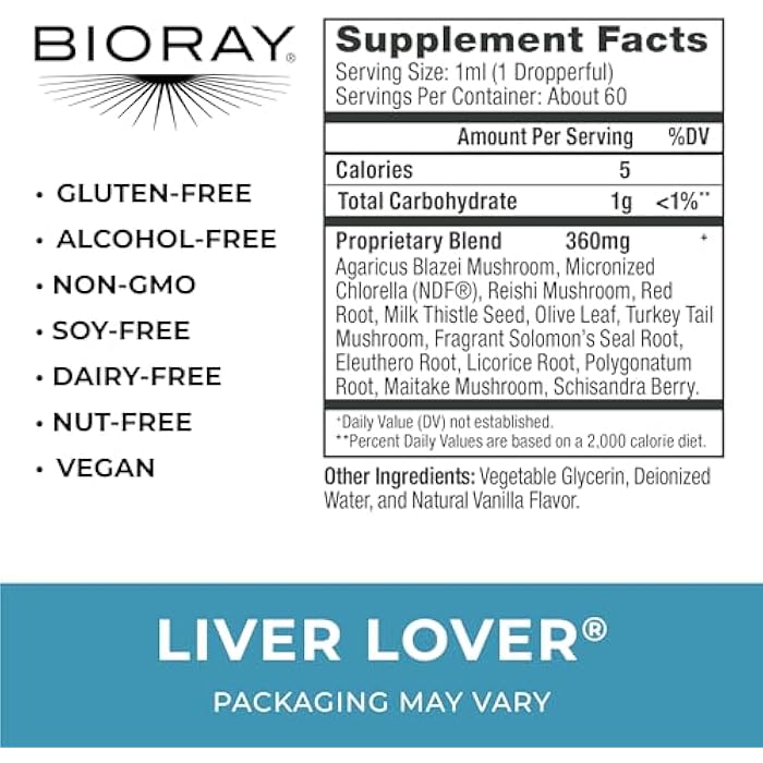 BIORAY Daily Liver Lover - 2 fl oz - Supports the Liver & Adrenals - Non-GMO, Vegan, Gluten Free - Image 2