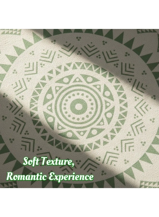 شيبشيب غطاء وسادة جلوس على الأرض بشكل كيس الفاصوليا الدائرية بدون حشو، غطاء مقعد عثماني هندسي بوهيمي ملون مع مقبض، قطعة ديكور لمسند القدمين في غرفة المعيشة أو غرفة النوم أو الباحة ‎(17.8 × 17.8 × 7.9 بوصة) - Image 4