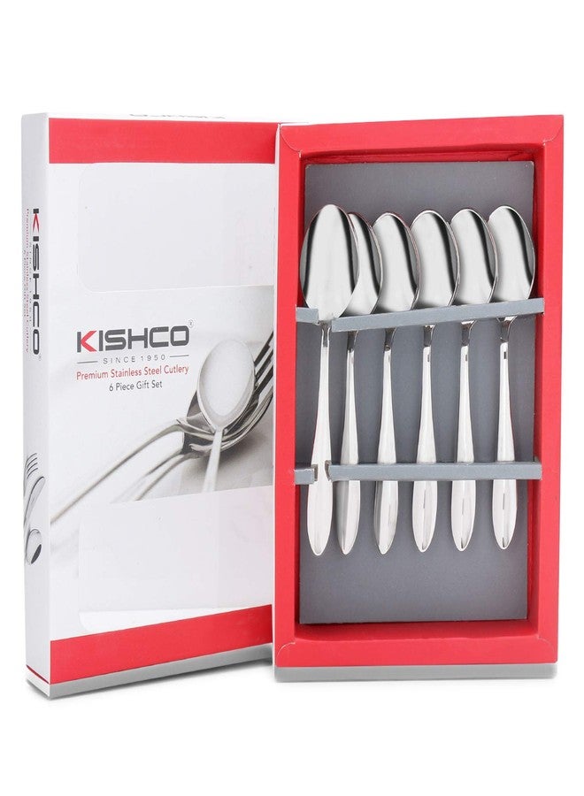Kishco Stainless Steel Classic Plain Tea Spoon 2 MM - Pack of 6 - Image 1