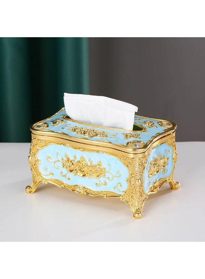 Luxury Tissue Box Holder Golden White For Table Plastic Paper Towel Dispenser - Image 2