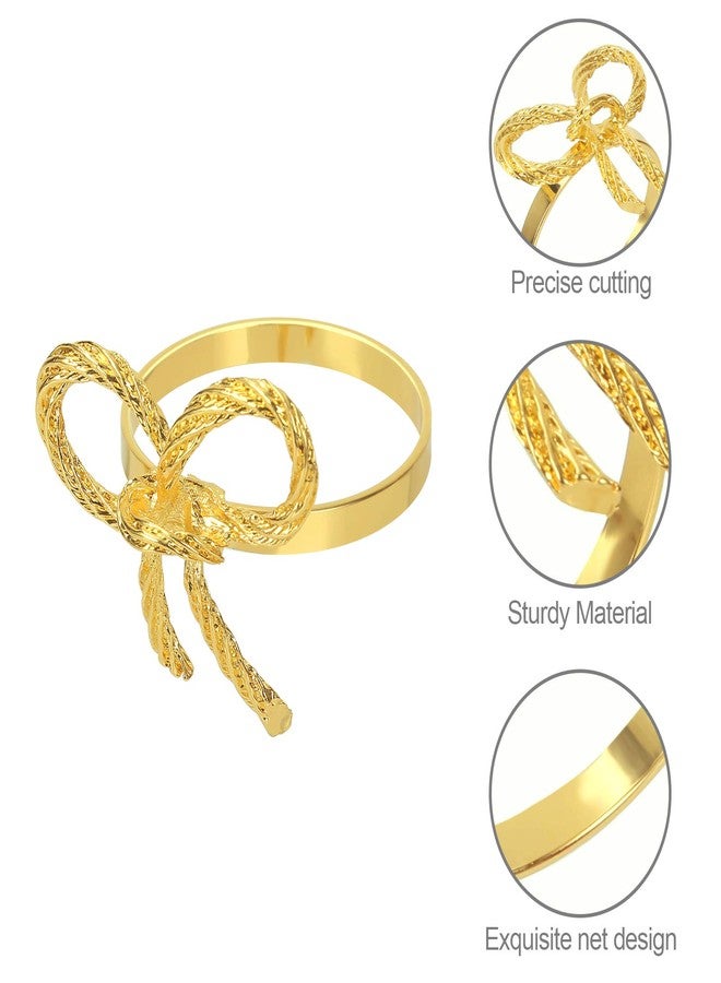 BEAVOING Pack of 12 Napkin Rings Alloy Hollow Out Flower Napkin Holder Dinning Table Napkin Ring for Dinner Parties Wedding Banquet Table Setting Family Gatherings Table Decor（Gold，12） - Image 5