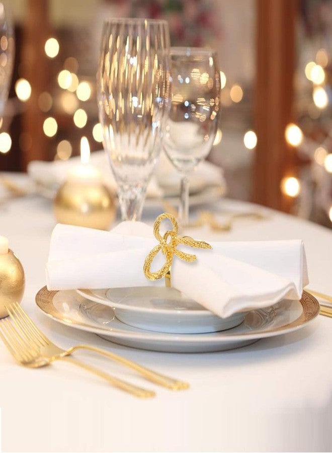 BEAVOING Pack of 12 Napkin Rings Alloy Hollow Out Flower Napkin Holder Dinning Table Napkin Ring for Dinner Parties Wedding Banquet Table Setting Family Gatherings Table Decor（Gold，12） - Image 4
