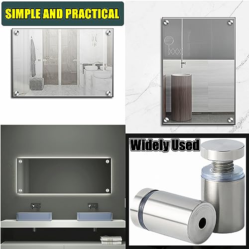 Alise 3/4"x1" Sign Standoff Screws,Wall Mount Glass Standoff Advertising Nail for Hanging Acrylic Picture Frame Glass Acrylic Signs,Stainless Steel Sign Mounting Bracket Hardware,Brushed,Pack of 8 - Image 5