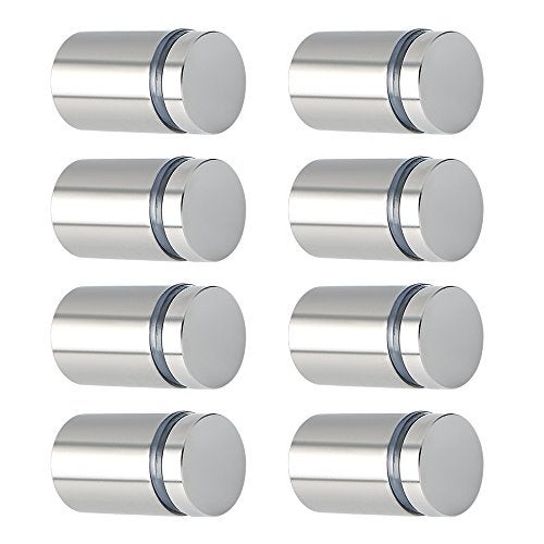 Alise 3/4"x1" Sign Standoff Screws,Wall Mount Glass Standoff Advertising Nail for Hanging Acrylic Picture Frame Glass Acrylic Signs,Stainless Steel Sign Mounting Bracket Hardware,Brushed,Pack of 8 - Image 1