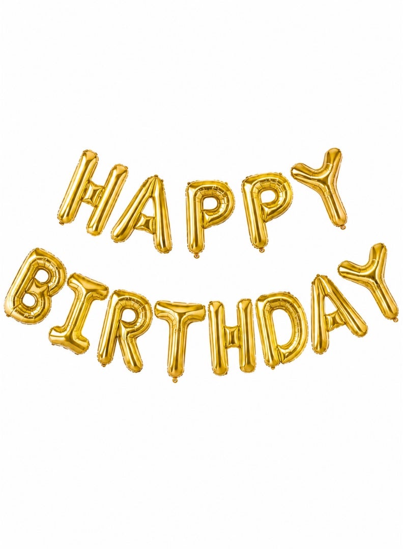 Party Time Happy Birthday Foil Balloon Banner Set 16 Inch Gold Letters Party Decoration - Image 3