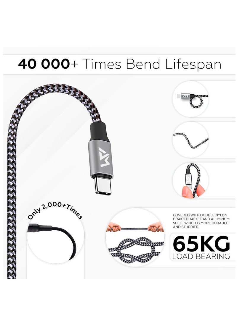 Raxoom 60W Cable Type A to Type С 2m, 480 Mbps Speed USB A to USB C Cable Fast Charging Cord for Phones Tablets Notebooks Apple iPhone 16 15 Pro Max Plus iPad Air Mini MacBook Samsung Galaxy S24 Xiaomi - Image 3