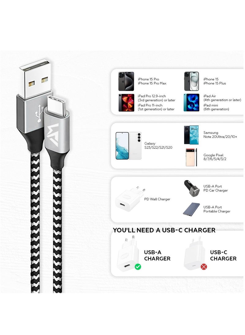 Raxoom 60W Cable Type A to Type С 2m, 480 Mbps Speed USB A to USB C Cable Fast Charging Cord for Phones Tablets Notebooks Apple iPhone 16 15 Pro Max Plus iPad Air Mini MacBook Samsung Galaxy S24 Xiaomi - Image 5