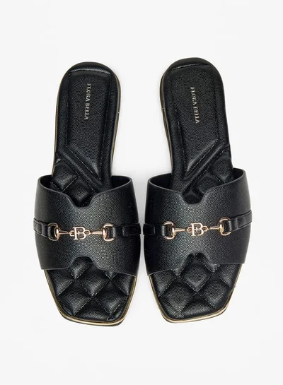 Flora Bella By Shoexpress Women Animal Print Slip-On Sandals with Logo Accent