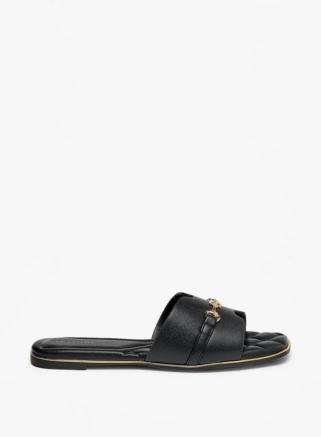 Flora Bella By Shoexpress Women Animal Print Slip-On Sandals with Logo Accent