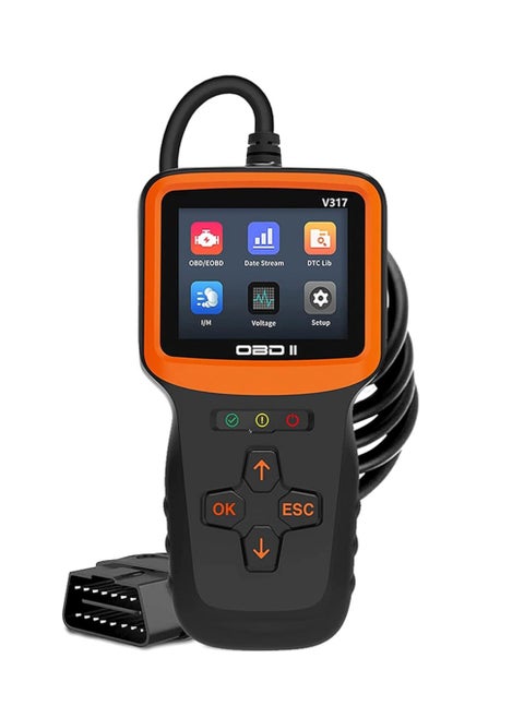 V317 Car OBD2 Scanner, Car Interior Parts Code Reader Car Fault Detector, supports 8 different languages, for all OBD II/EOBD protocol cars