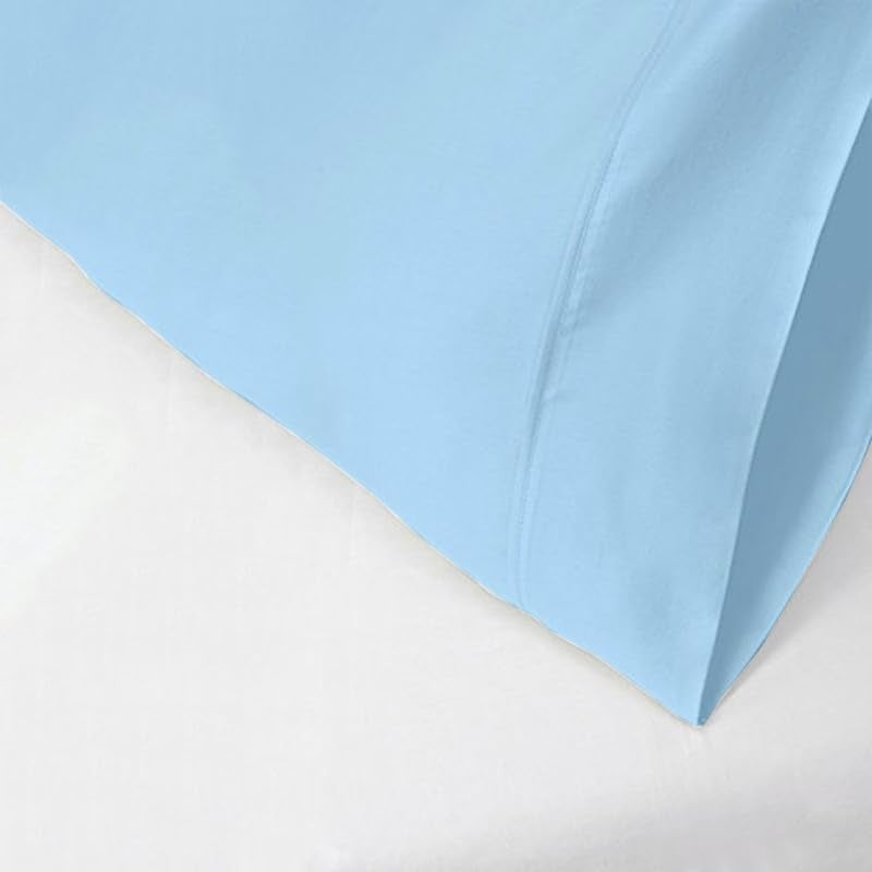 Bright Décor Pillow Cover | Takiya Cover | Takiya kholi | Pillow Cases | Pillow Covers Set of 2-100% Microfiber – Soft, Smooth and Wrinkle Free - Light Blue Solid - 16" X 24" Pillow Cover - Image 4