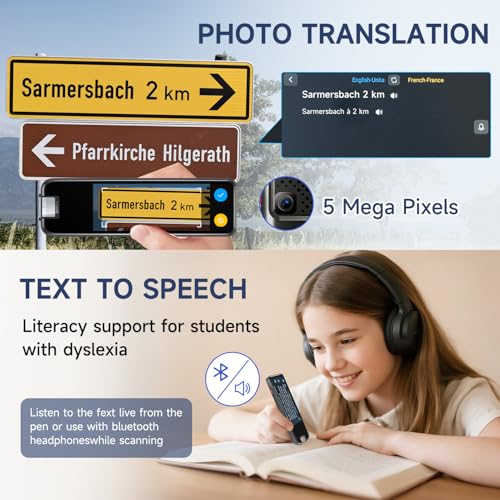 MINIBEAR Translation Pen Reading Pen for Dyslexia Kids & Adults, Online/Offline Translator Pen Scanner, Photo/Voice/Text to Speech 142 Language Translator Device for Travel Business Learning - Image 5