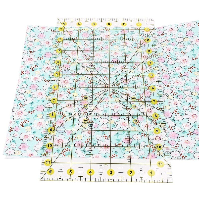 AUTOTOOLHOME Quilting Ruler Acrylic Quilters' Ruler for Easy Precision Cutting Fabric Paper, 6.5" x 12" for Quilting, Sewing & Crafts Template - Image 4