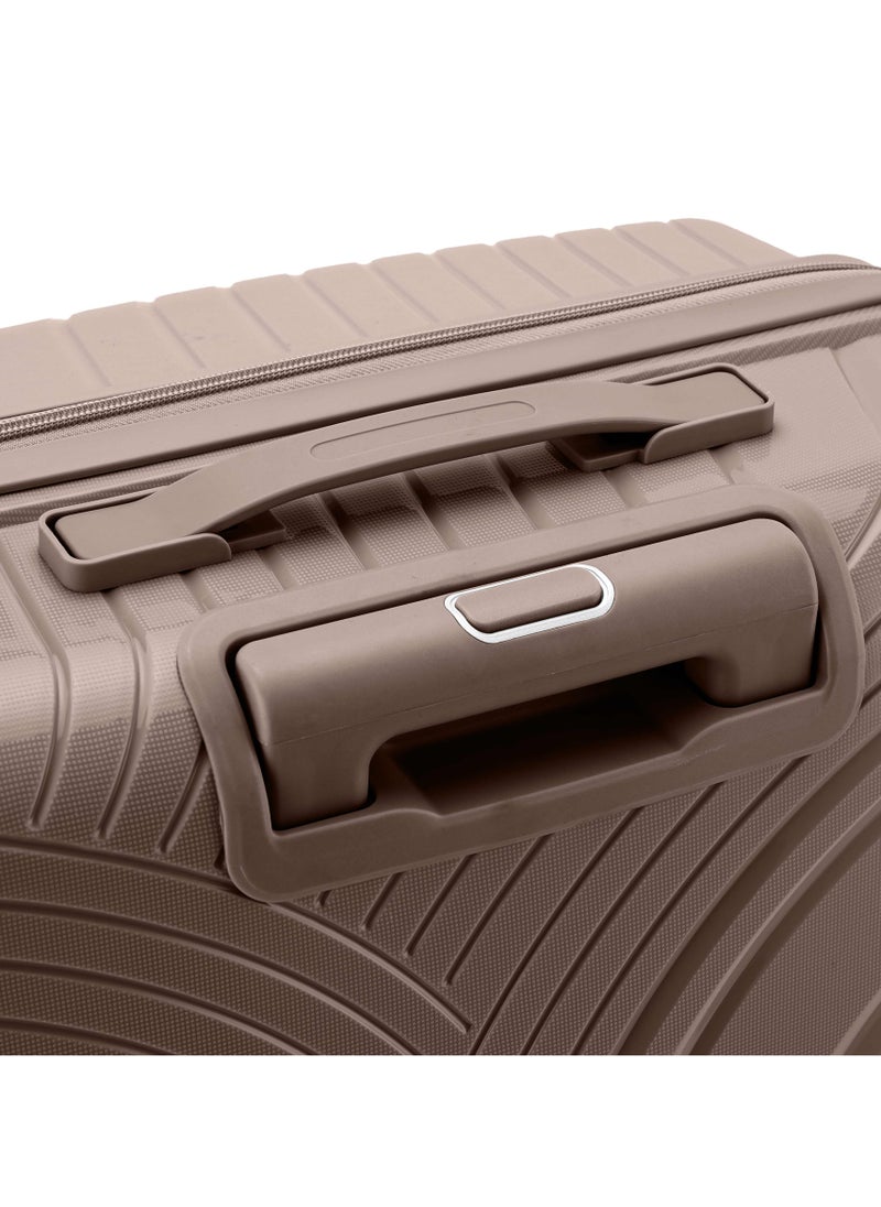 SENATOR - Unisex Hard Case Carry On Luggage Lightweight PP Fashion Trolley Luggage with 360° Degree 4 Twin Wheel and Safe Zippers KH1010 Khaki - Image 1