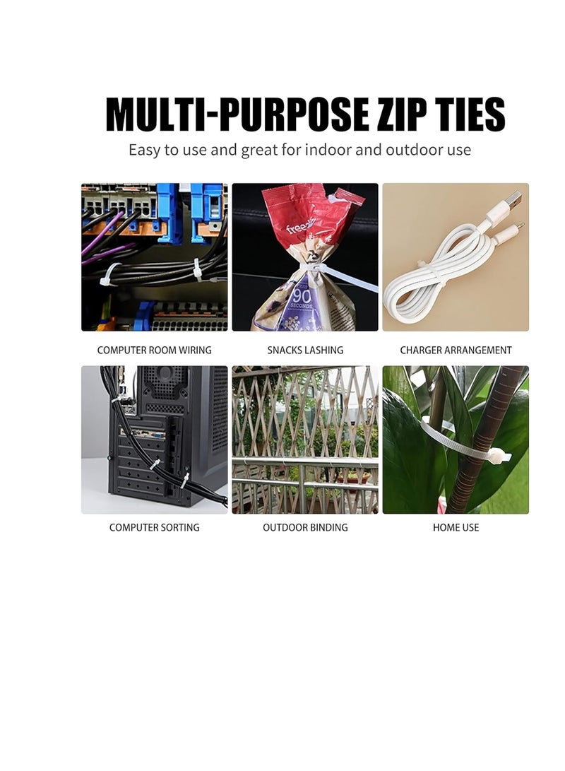 Terabyte رباطات كابل شفافة بيضاء 300 مم × 4 مم (100 عبوة) - Image 4