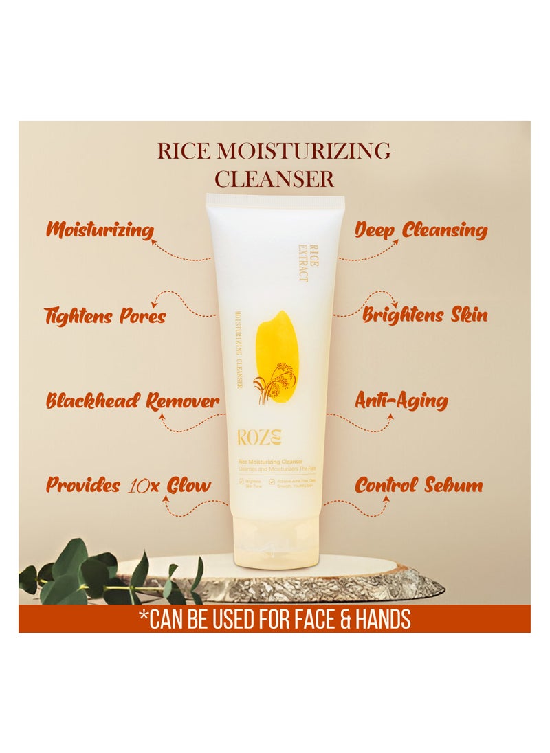 ROZE Roze Skin Care Set | Rice Facial Cleanser 120ml | Rice Enzyme Moisturizing Cream 50g | No Dark Spots | Radiant Glow  - Image 5