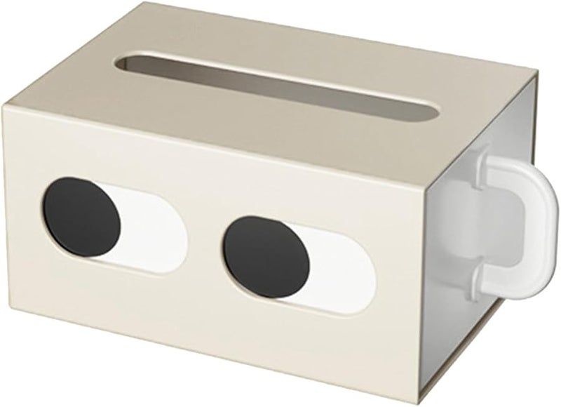Cream Car Tissue Box Holder Sturdy Storage Container For Home Office Desk - Image 1