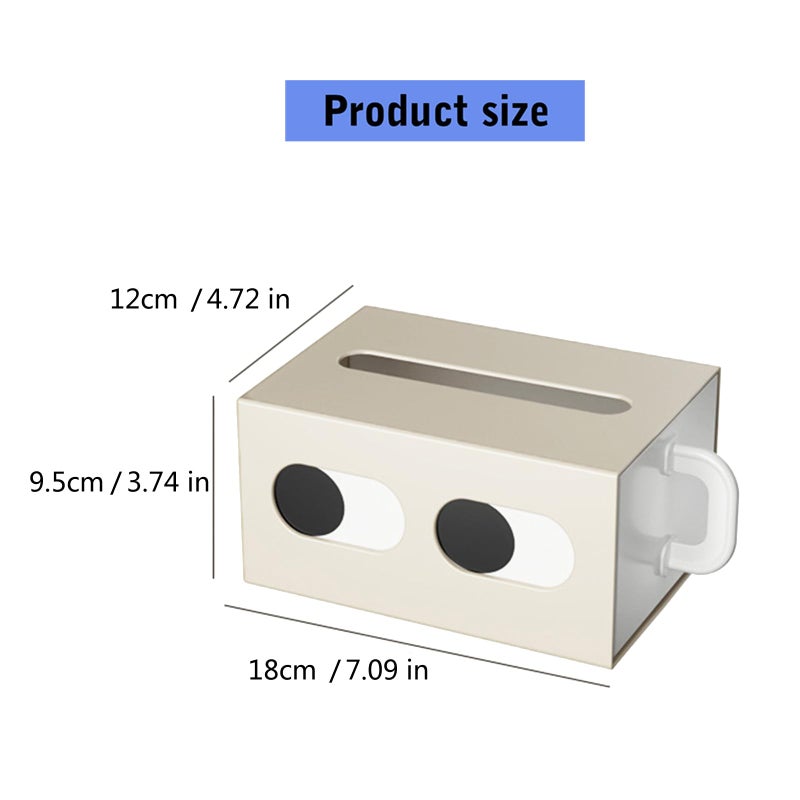 Cream Car Tissue Box Holder Sturdy Storage Container For Home Office Desk - Image 4