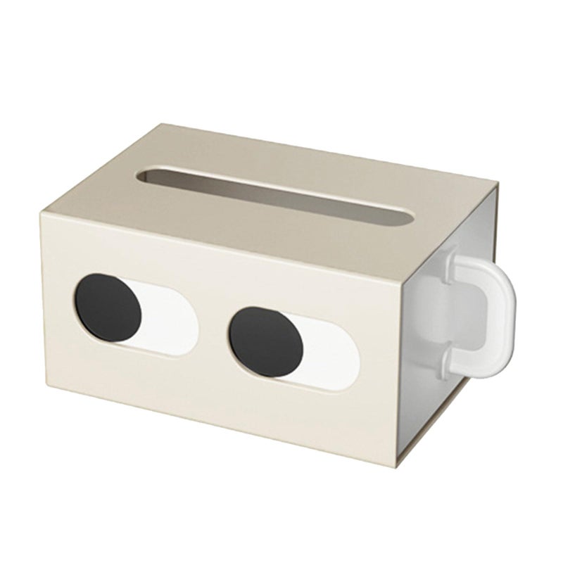 Cream Car Tissue Box Holder Sturdy Storage Container For Home Office Desk - Image 2