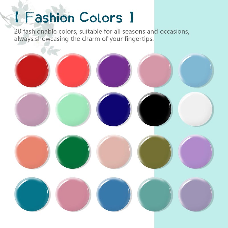 JODSONE 23 PCS Gel Nail Polish Kit with U V Light Popular Color with Durable Base Coat Matte Glossy Top Coat - Image 3