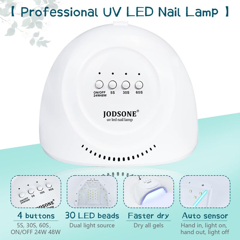 JODSONE 23 PCS Gel Nail Polish Kit with U V Light Popular Color with Durable Base Coat Matte Glossy Top Coat - Image 2
