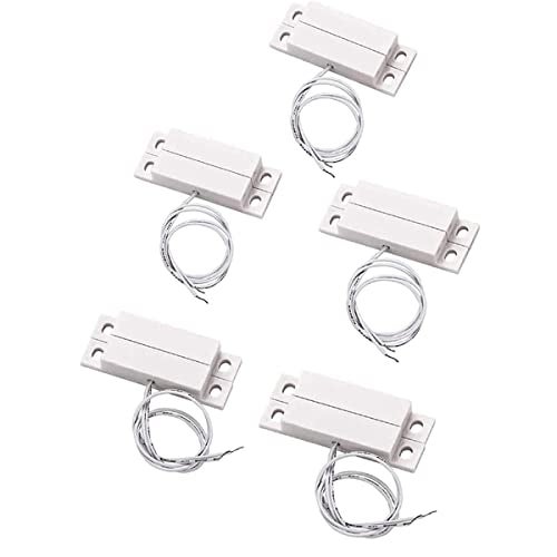 Lagogia MC-32 NC Surface Mount Wired Security Window Door Contact Sensor Alarm Magnetic Reed Switch, for Home Security and Burglar Alarm Systems, Sets of 5, White - Image 1