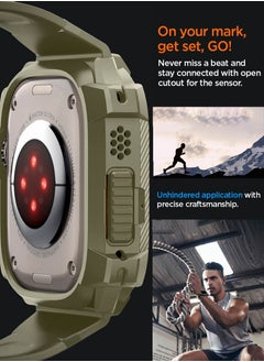 Spigen غطاء حماية Rugged Armor Pro لساعة Apple Watch Ultra مقاس 49 مم مع حزام - كاكي عتيق  - Image 5