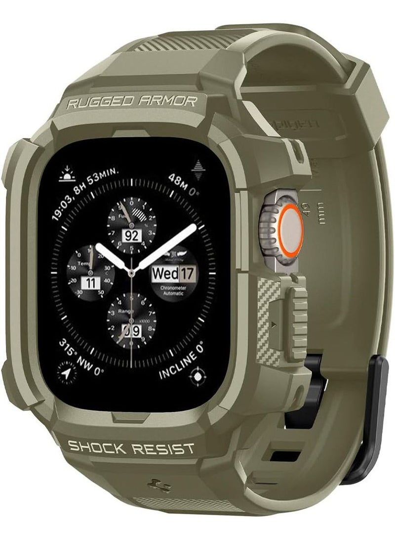 Spigen غطاء حماية Rugged Armor Pro لساعة Apple Watch Ultra مقاس 49 مم مع حزام - كاكي عتيق  - Image 1