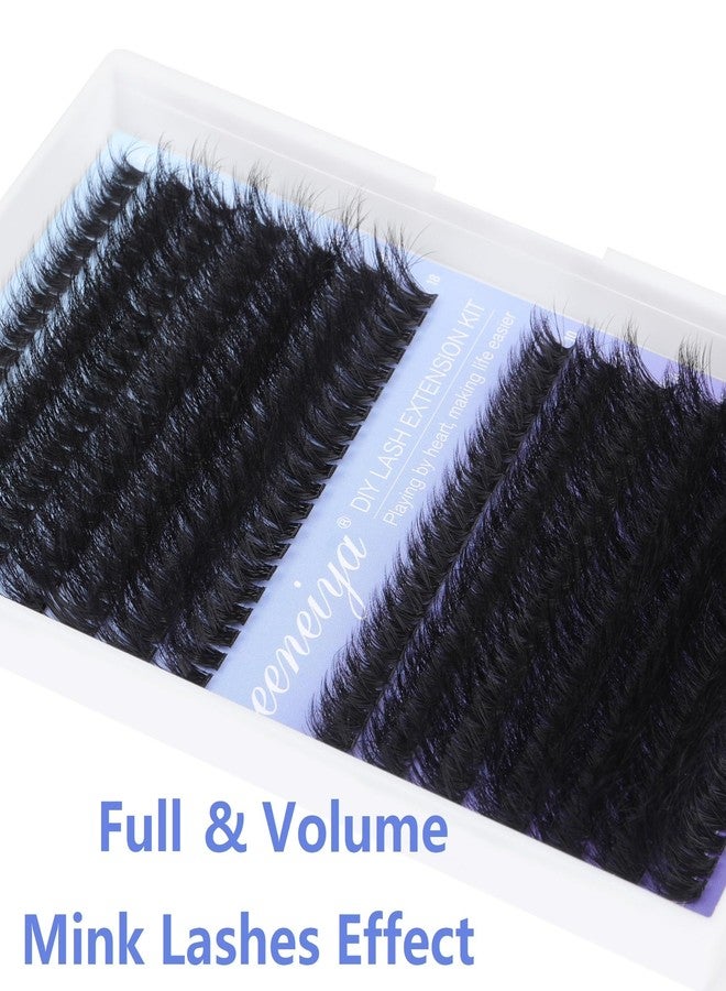 Geeneiya Eyelash Clusters Full Lash Extension Mink Thick Cluster Eyelash Extensions 10-18MM Cluster Lashes Individual Wispy Fake Eyelashes, Not Kit (60D+80D, 280Pcs) - Image 5
