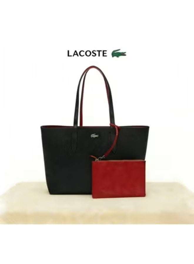 Lacoste Women's Double sided Two tone Large Capacity Handbag, Fashionable Multi functional, Toiletry bag - Image 1