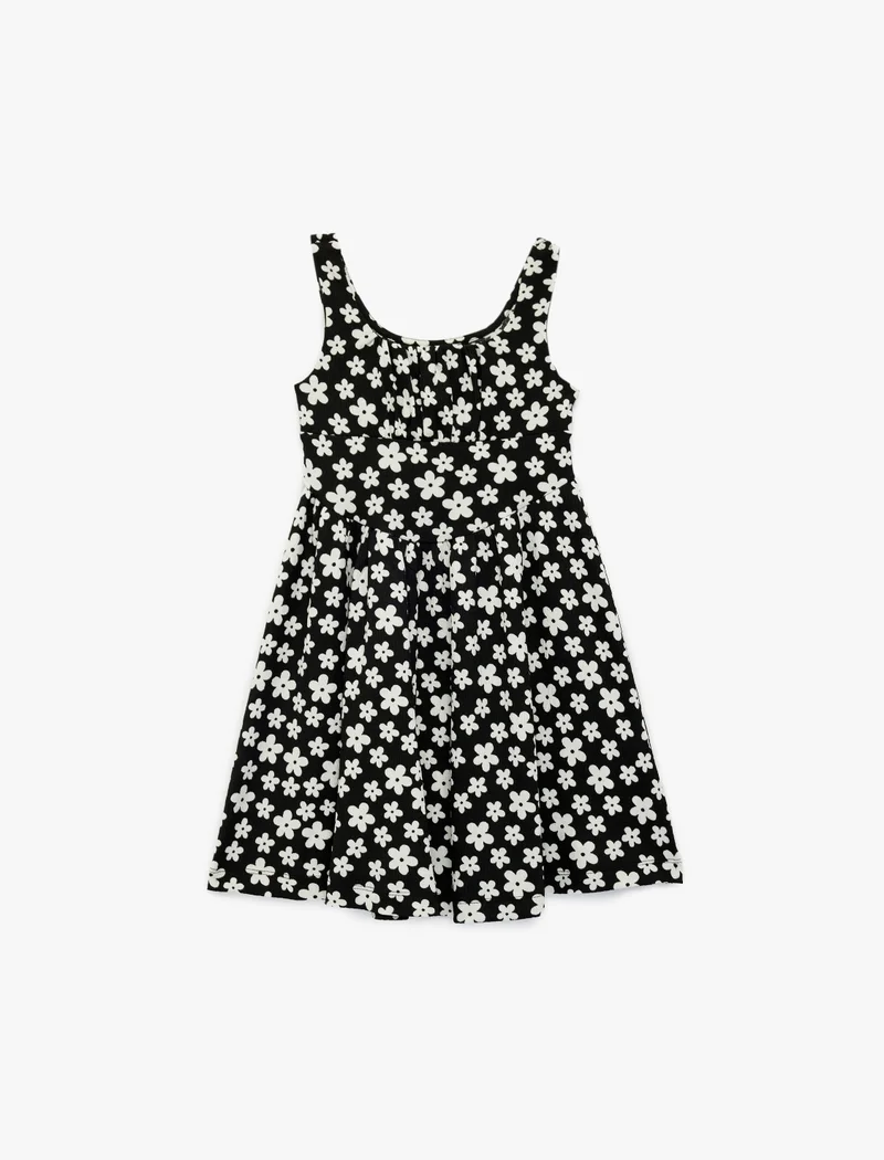 كوتون Strappy Floral Dress