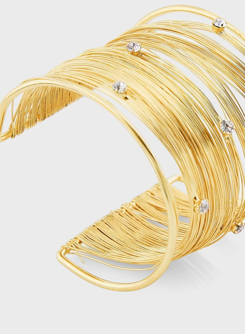 ELLA Stone Detail Cuff Bangle