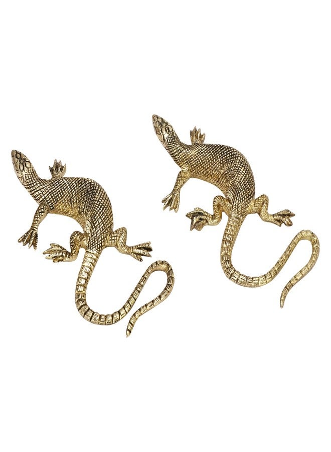 APKO Brass Lizard Set of Two Wall Hangings Premium Vintage Gecko Brass Decorative Showpiece for Home Decor - Image 5