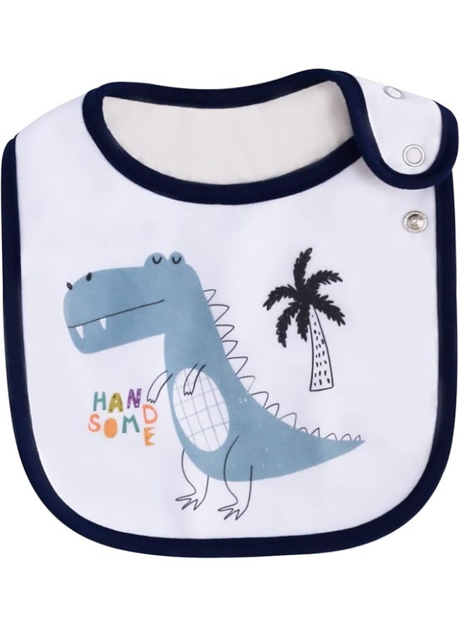 Maiwaput Maiwa 6 Pack Waterproof Cotton Baby Bibs for Girls Boys for Drooling Eating with Snaps Multi0601 - Image 1