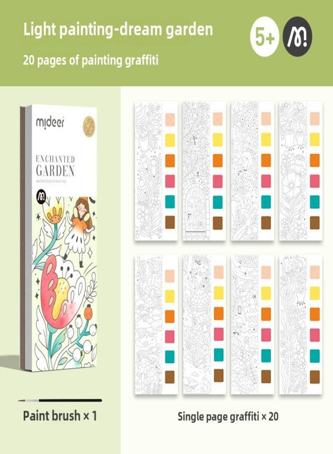 Mideer Princess Milu Painting Coloring This Kindergarten Baby Picture This Light Drawing Light Color Graffiti Coloring Painting(Lightweight-Dream Garden MD4195) - Image 1