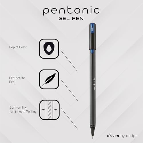 Pentonic Glitter Gel Pens, 10 Count, 10 Assorted Colors, 1.0 mm Bold Point, Smooth Writing For Journaling, Notetaking & Art Projects (1002365) - Image 2