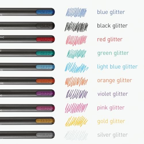 Pentonic Glitter Gel Pens, 10 Count, 10 Assorted Colors, 1.0 mm Bold Point, Smooth Writing For Journaling, Notetaking & Art Projects (1002365) - Image 4