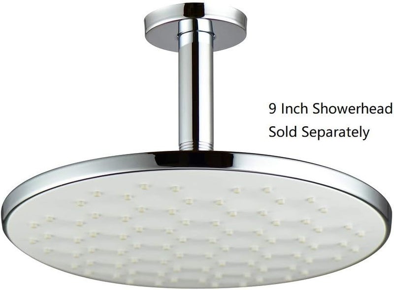 Purelux Ceiling Mount Shower Arm 4 Inches Made of Stainless Steel for Rainfall Showerhead, Chrome Finish with Gasket Flange - Image 3