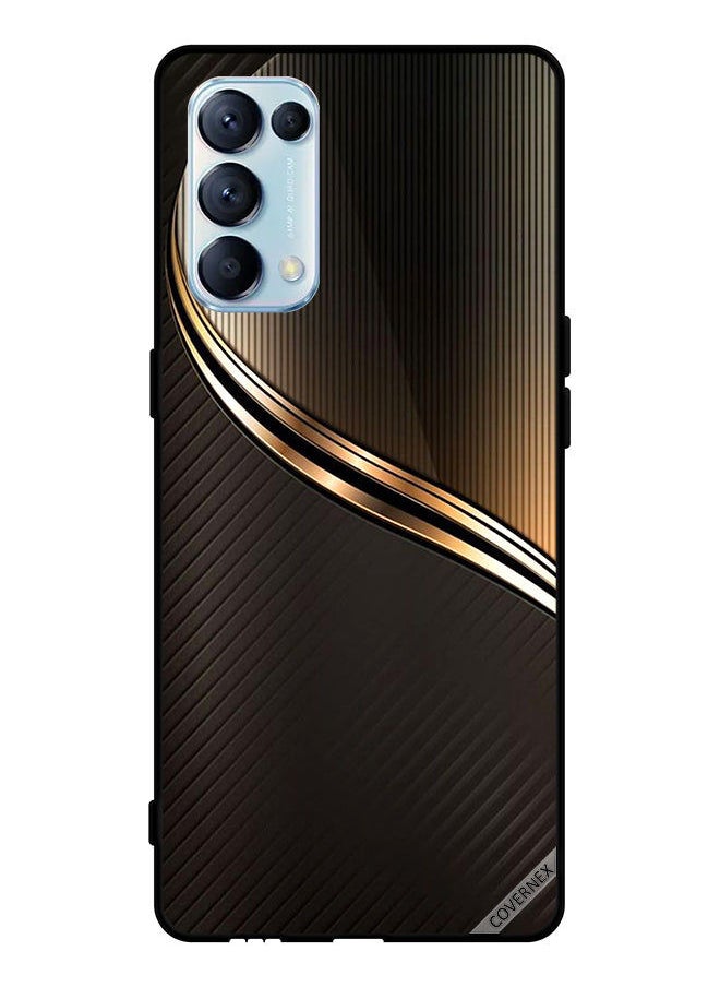 Covernex غطاء حماية لهاتف Oppo Reno5 Pro 5G بنمط سرقة ذهبي داكن  - Image 1