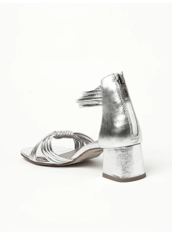 Y.so Y.SO Ladies Mid Heel Sandals Silver | Made In India