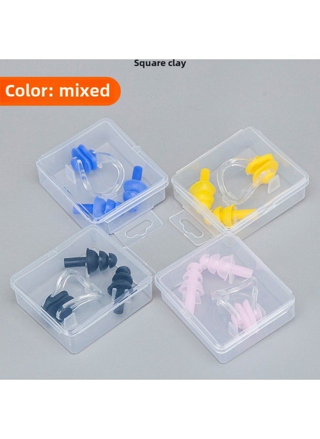 Generic Swimming Nose Clip Earplugs Set Silicone Professional Anti-choking Nasal Plug Adult Kidsren Boxed Supplies One Wholesale-Color:Special Offer-earplugs Black 5-box Set  - Image 2