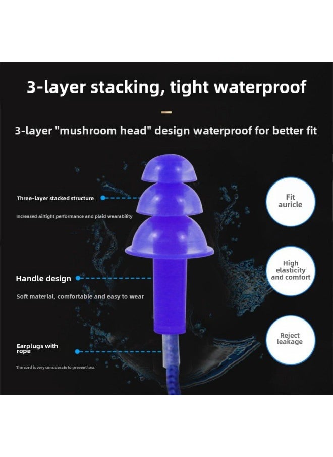 Generic Swimming Nose Clip Earplugs Set Silicone Professional Anti-choking Nasal Plug Adult Kidsren Boxed Supplies One Wholesale-Color:Special Offer-earplugs Black 5-box Set  - Image 5
