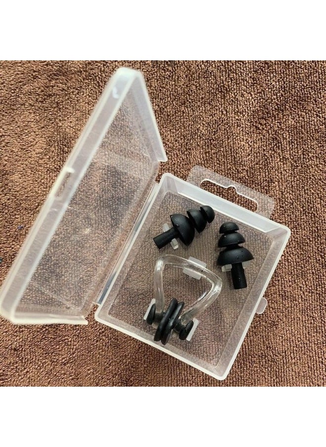Generic Swimming Nose Clip Earplugs Set Silicone Professional Anti-choking Nasal Plug Adult Kidsren Boxed Supplies One Wholesale-Color:Special Offer-earplugs Black 5-box Set  - Image 3