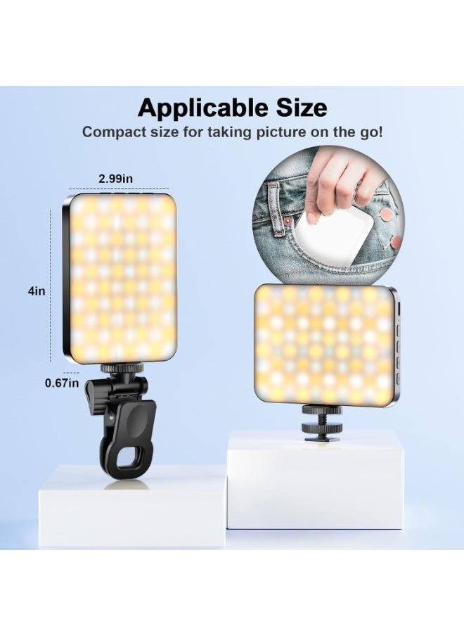 Generic Selfie Ring Light with Clip – 80 LED Rechargeable Phone Light, 3000mAh Battery, 3 Light Modes & 10 Brightness Levels – 3000K–6500K for Phone, Laptop, Tablet, Camera – Black  - Image 2