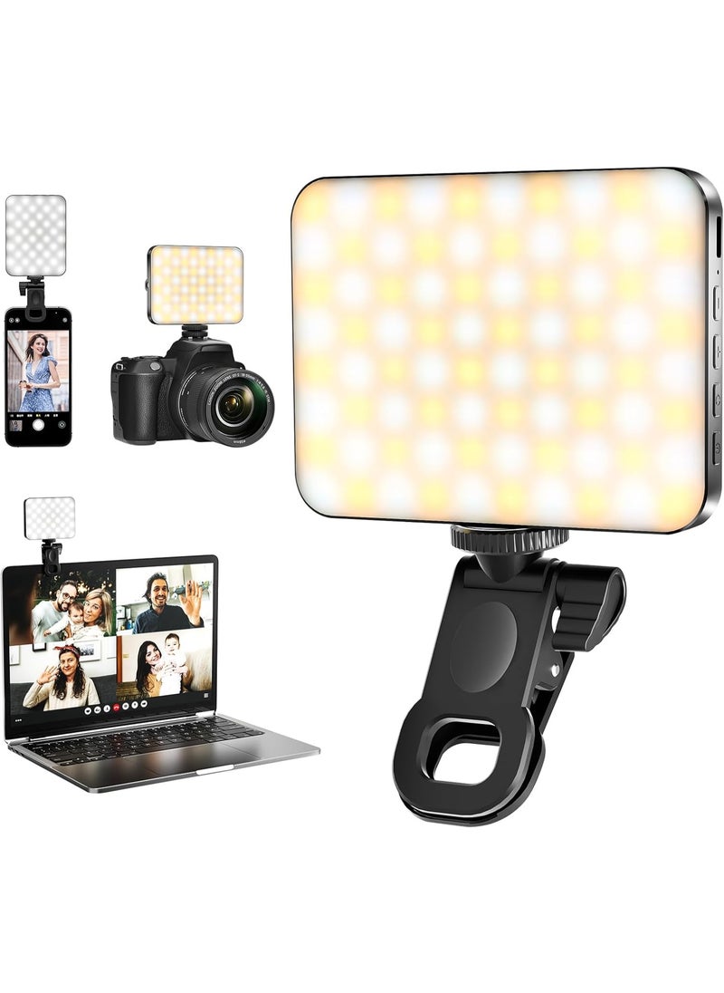 Generic Selfie Ring Light with Clip – 80 LED Rechargeable Phone Light, 3000mAh Battery, 3 Light Modes & 10 Brightness Levels – 3000K–6500K for Phone, Laptop, Tablet, Camera – Black  - Image 1