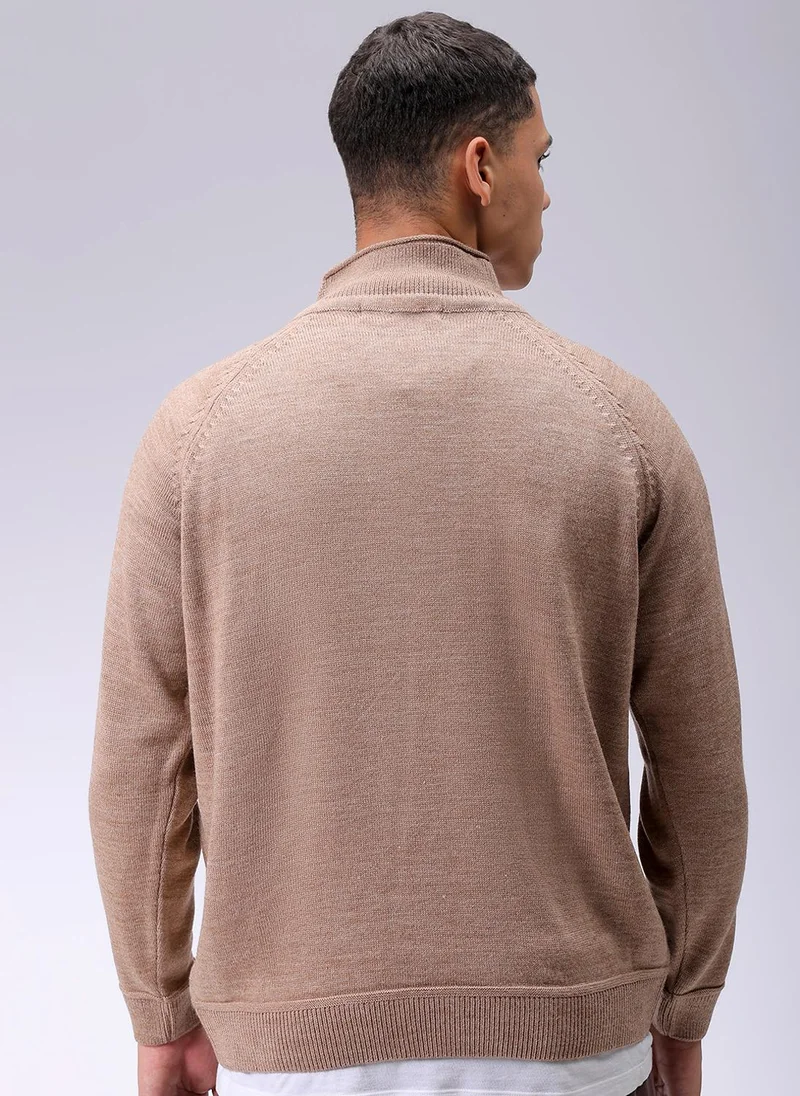 The Indian Garage Co Men Relaxed Fit Solid High Neck Sweater