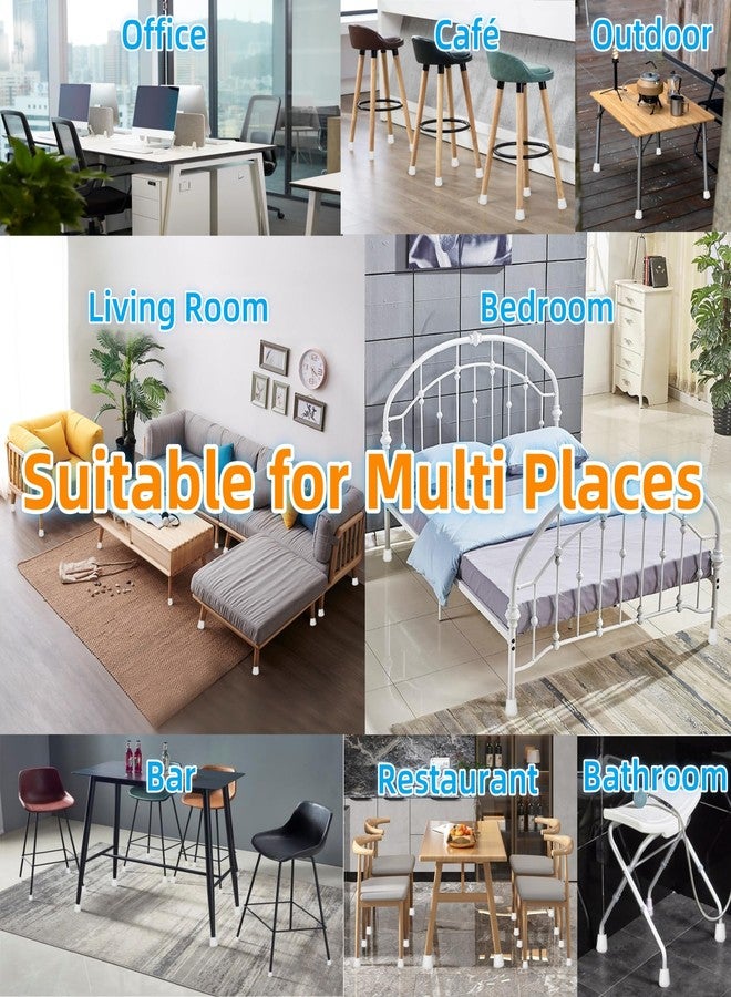 Furnigear أغطية أطراف أرجل الكراسي مقاس 1 بوصة، أطراف أرجل مطاطية مانعة للانزلاق، أغطية حماية لأرجل الكراسي، أغطية بديلة لأطراف أرجل الكراسي المعدنية القابلة للطي، واقيات أرضية دائرية بيضاء لأرجل الكراسي، عبوة من 12 قطعة - Image 4