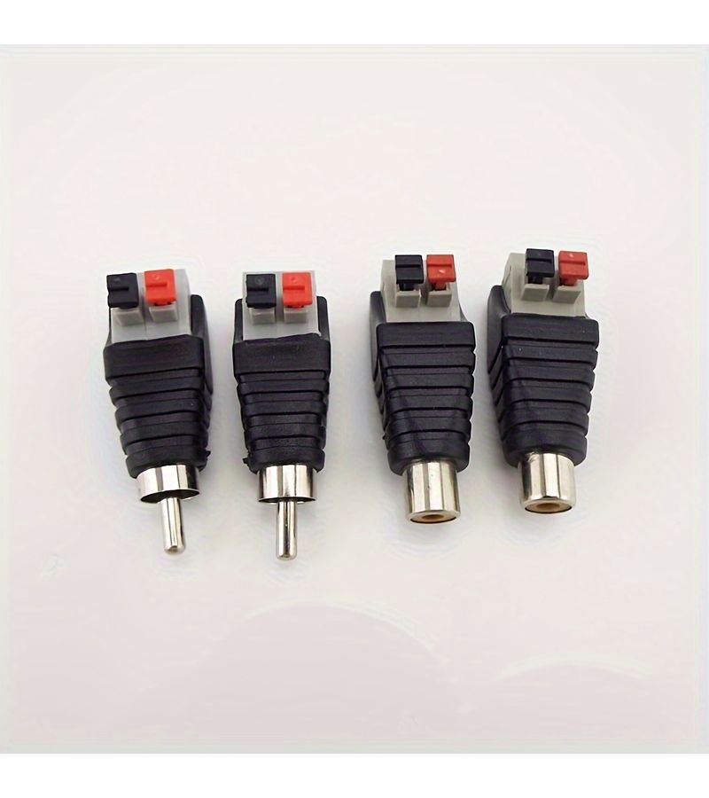 موصل RCA ذكر إلى أنثى، مشبك معدني للضغط على قابس التوصيل، بدون بطارية - Image 3
